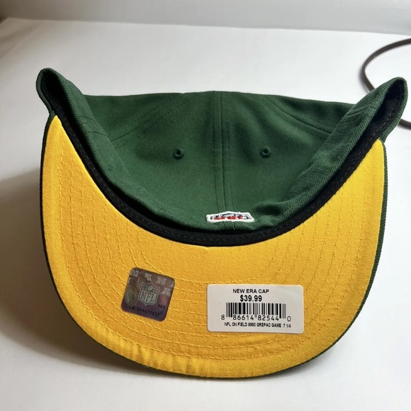 🔥New Era 59Fifty Men's Cap NFL Green Bay Packers Green YellowSideline 5950 Hat - Picture 3 of 5